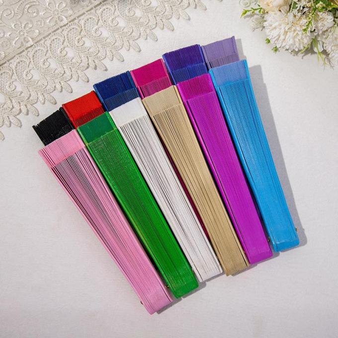 Moda İspanyol Ventilatör zarif ahşap el Ventilatörü Çin Vintage Katı Renkli Plain Katlanabilir Ventilatör Kostüm Parti Dekorasyonları 6