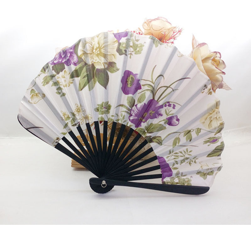 Custom Printed 8 Inch Wooden Folding Hand Fan for Weddings and Promotional Events