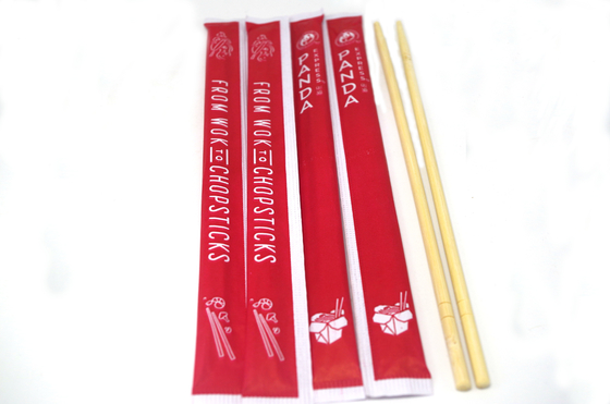 Full Paper Wrapped Premium Disposable Bamboo Chopsticks Sleeved Seperated